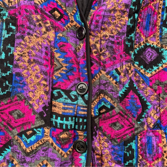 Willowridge Southwestern Aztec Print Quilted Blazer Jacket - Size Large - Picture 2 of 6